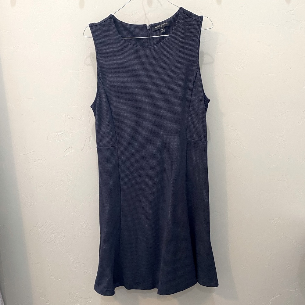 Banana Republic | Sleeveless Dress | Black w/ Tiny White Polka Dots | Size M